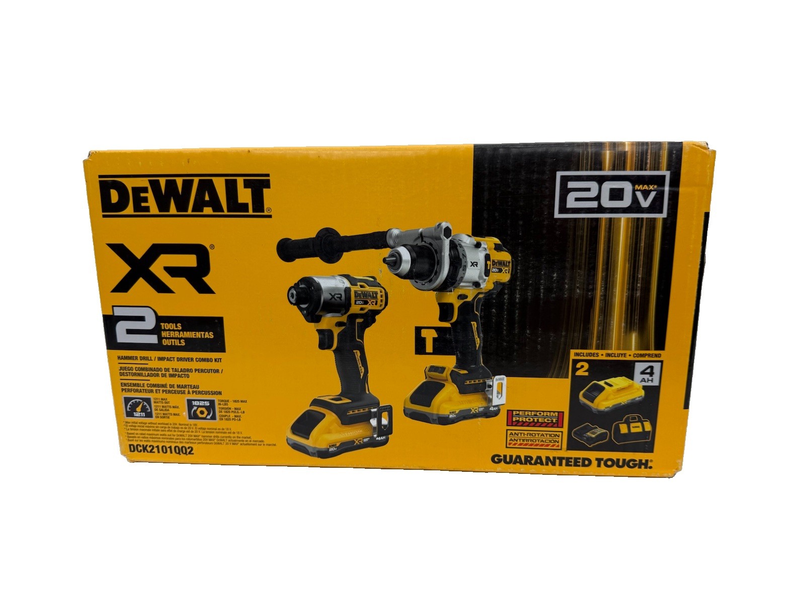 DEWALT DCK2101QQ2 HAMMER DRILL / IMPACT DRIVER COMBO KIT BRAND NEW FREE SHIP