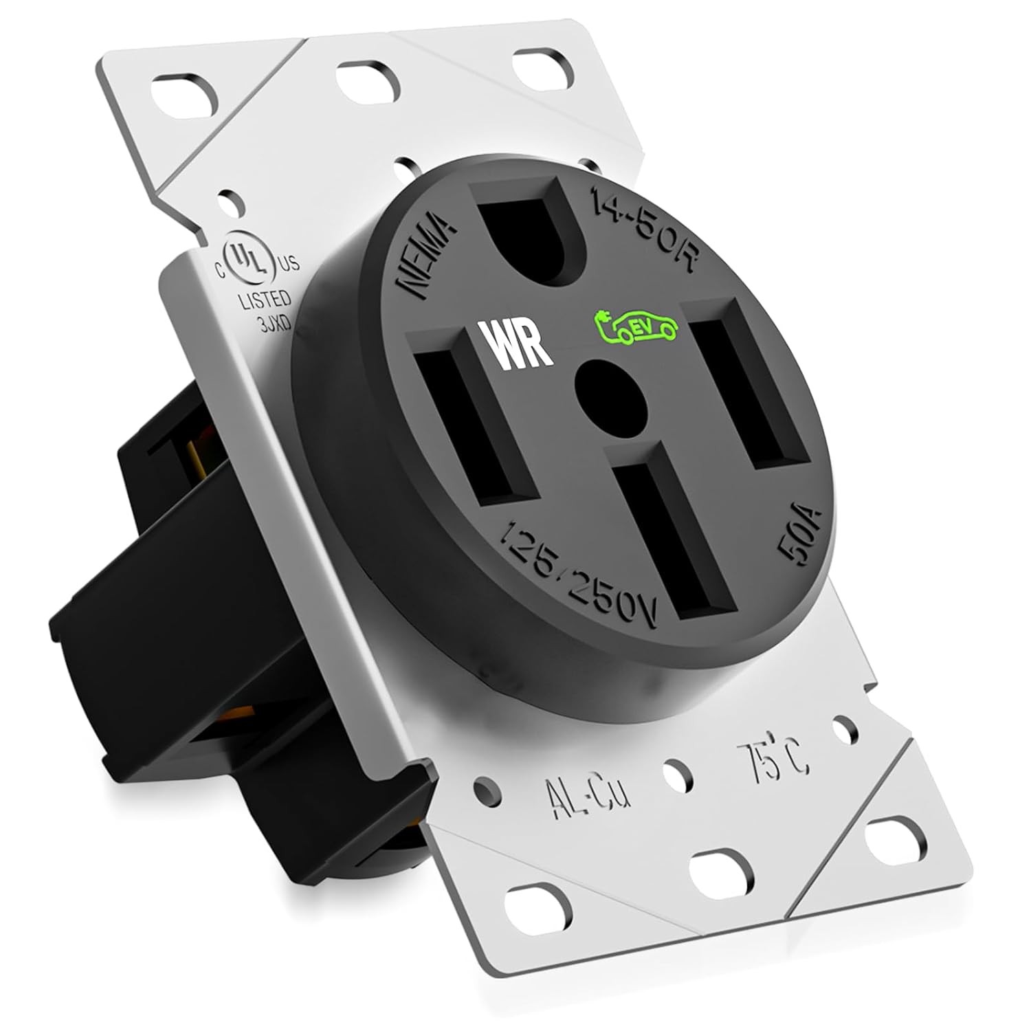 Nema 14-50 Outlet Designed Specifically for EV Charging,Weather Resistant 3-Pole