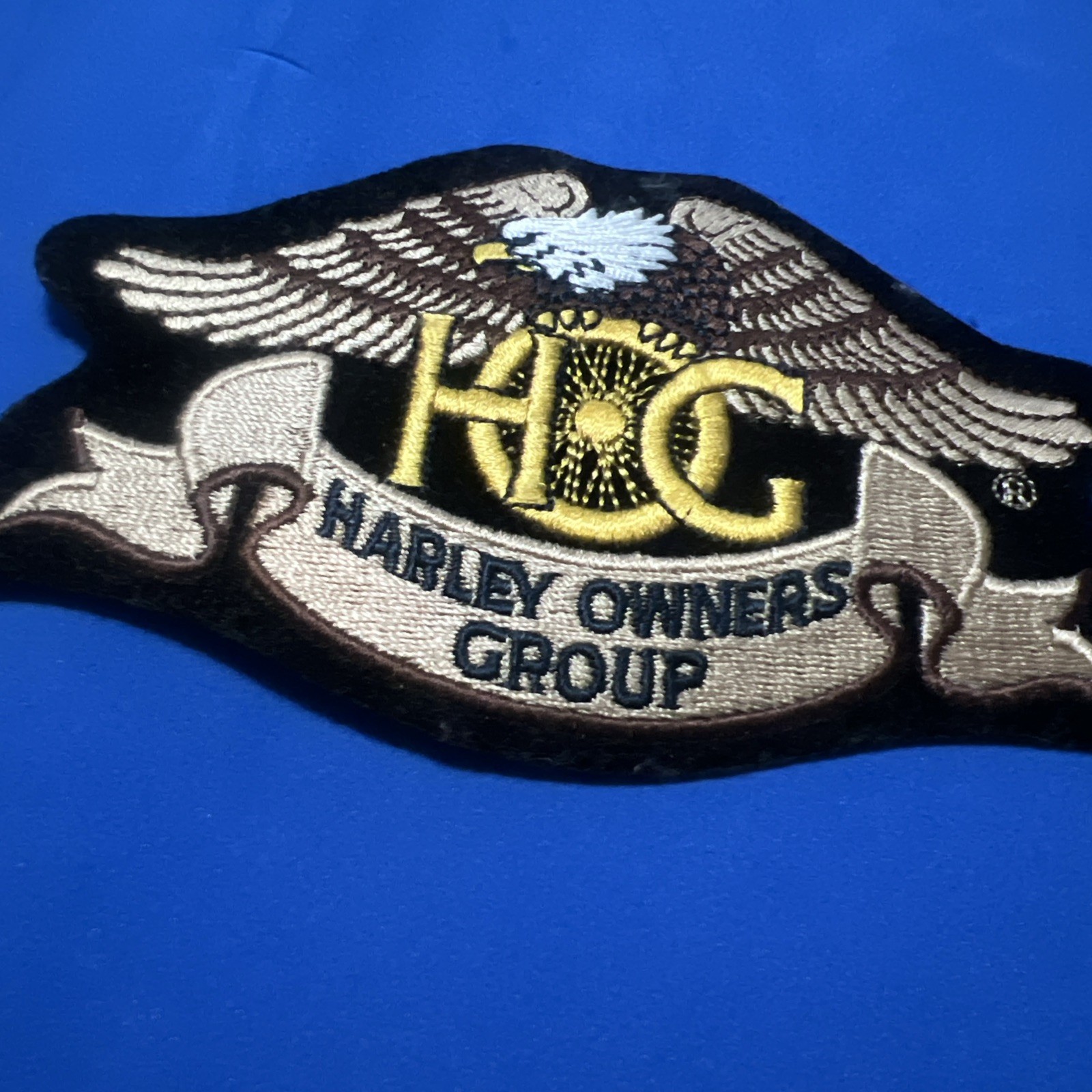 Harley Davidson Owners Group HOG Motorcycle Vest Eagle Patch 5" x 3” Iron On
