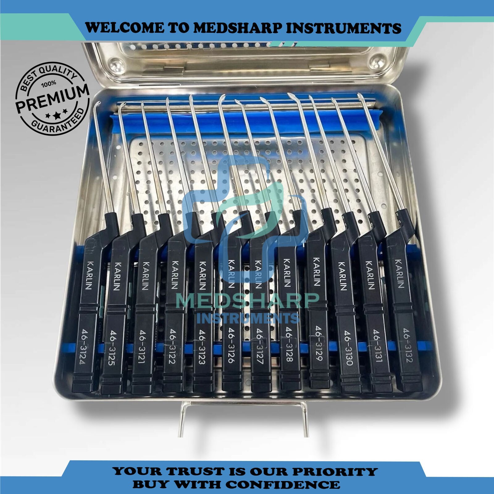 Codman, Microdiscectomy KARLIN Curette Instrument Set with Case