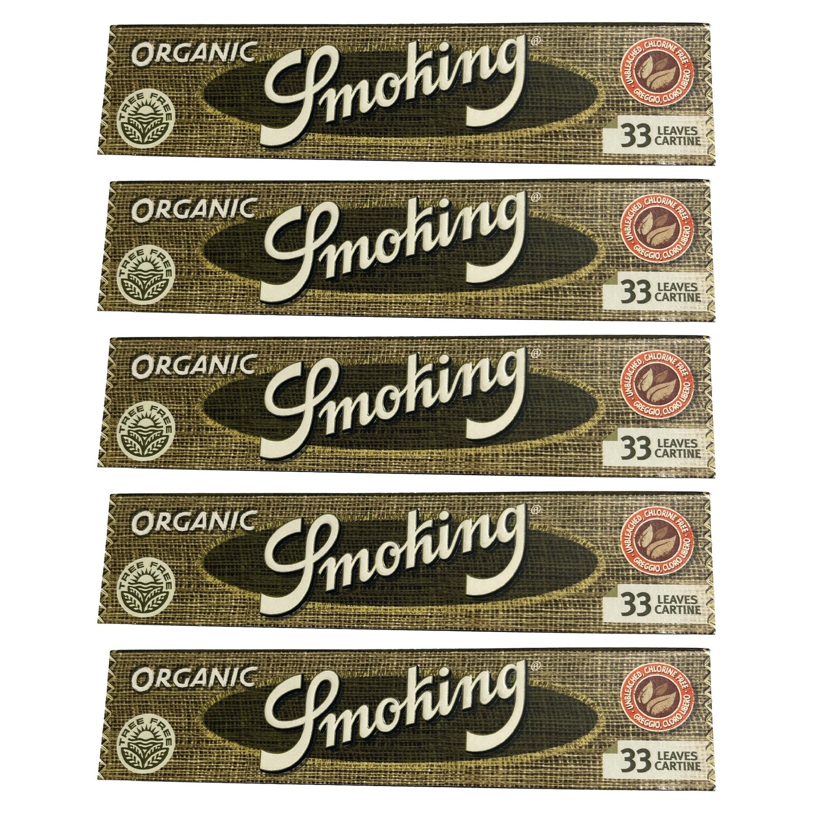 Smoking Brand Organic - King Size Rolling Papers - 5 Booklets