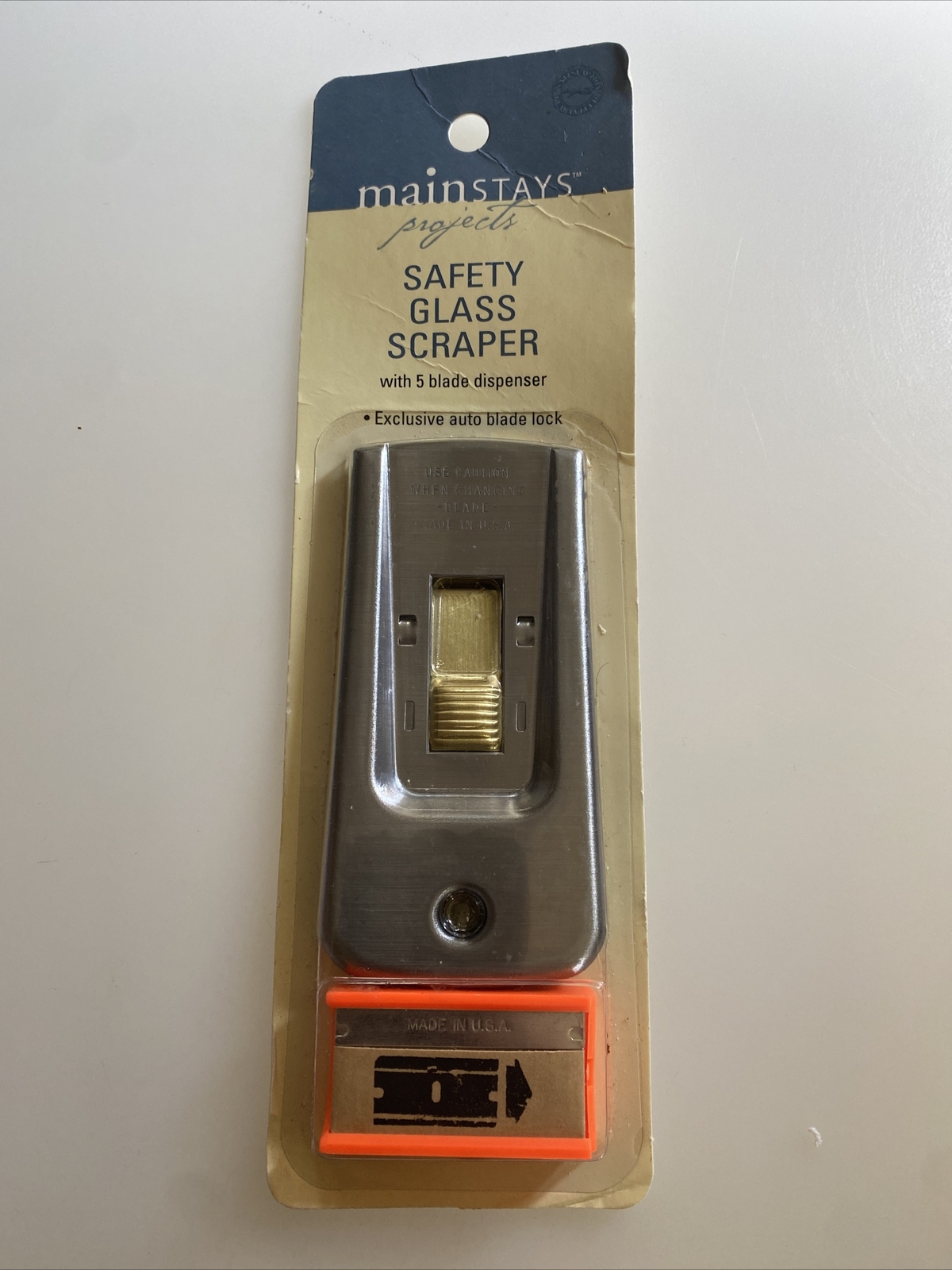 Vintage NOS Mainstays Safety Glass Scraper (5) Standard Razor Blades zak