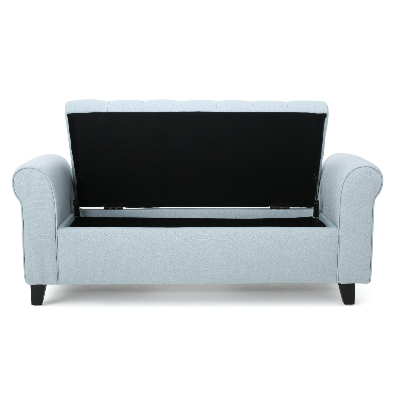 Charlemagne Rolled Arm Tufted Fabric Storage Ottoman Bench