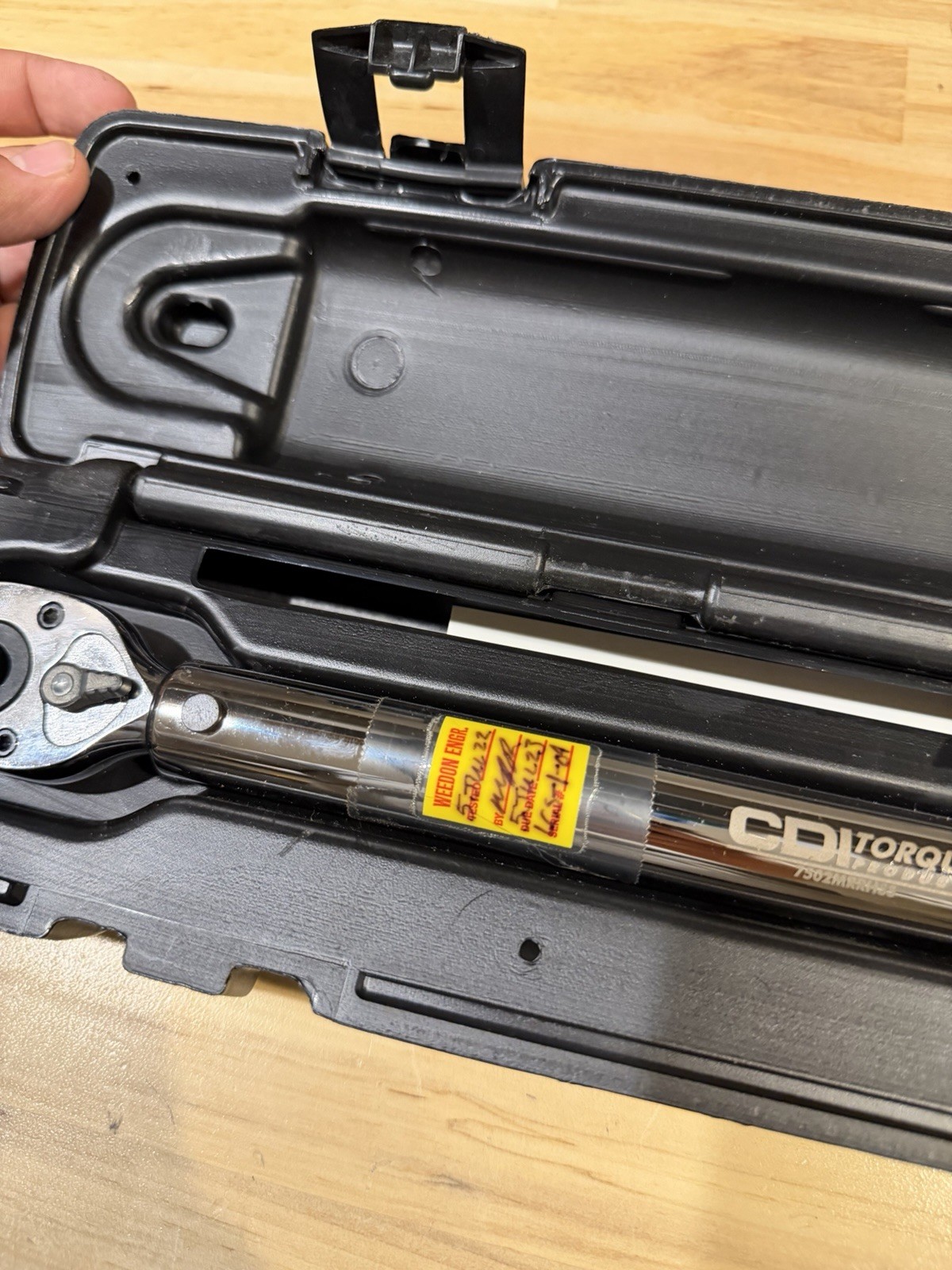 CDI 3/8 Drive Micrometer Torque Wrench Model 7502MRRHSS 100-750 In/Lb W Case USA