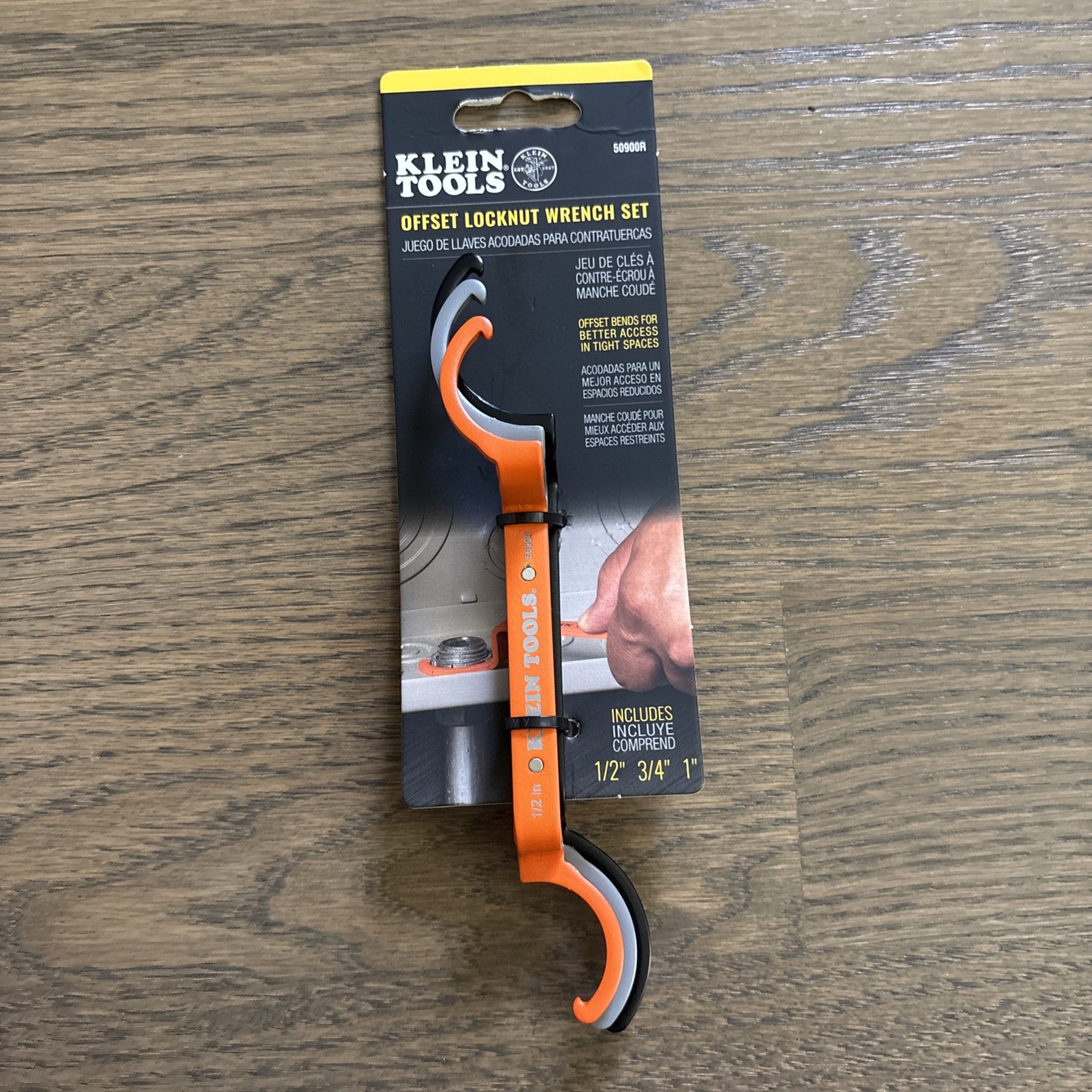 Klein Tools Offset Locknut Wrench Set 3pcs 50900R New