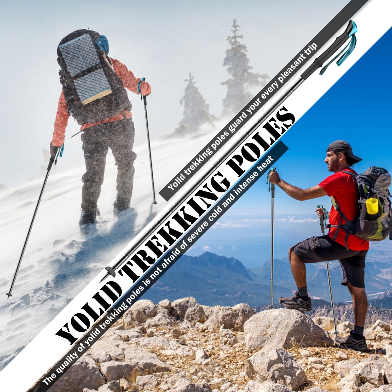 Multi-Functional Walking Stick, Prime 15-in-1 Hiking Poles, Adjustable Multip...