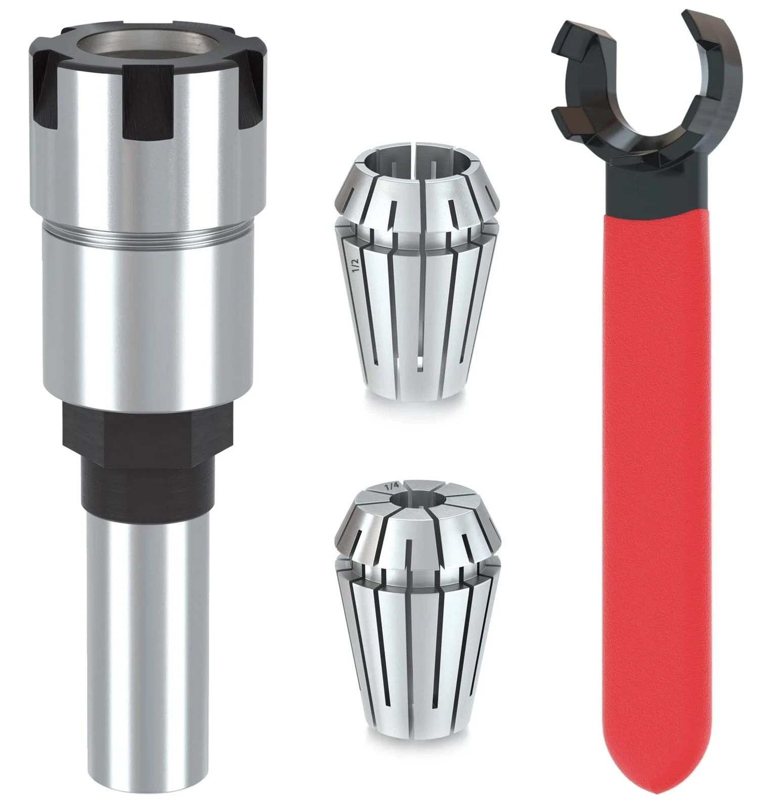 1/2 Inch Shank Router Bit Collet Extension Chuck Converter Adapter, Convert 1...