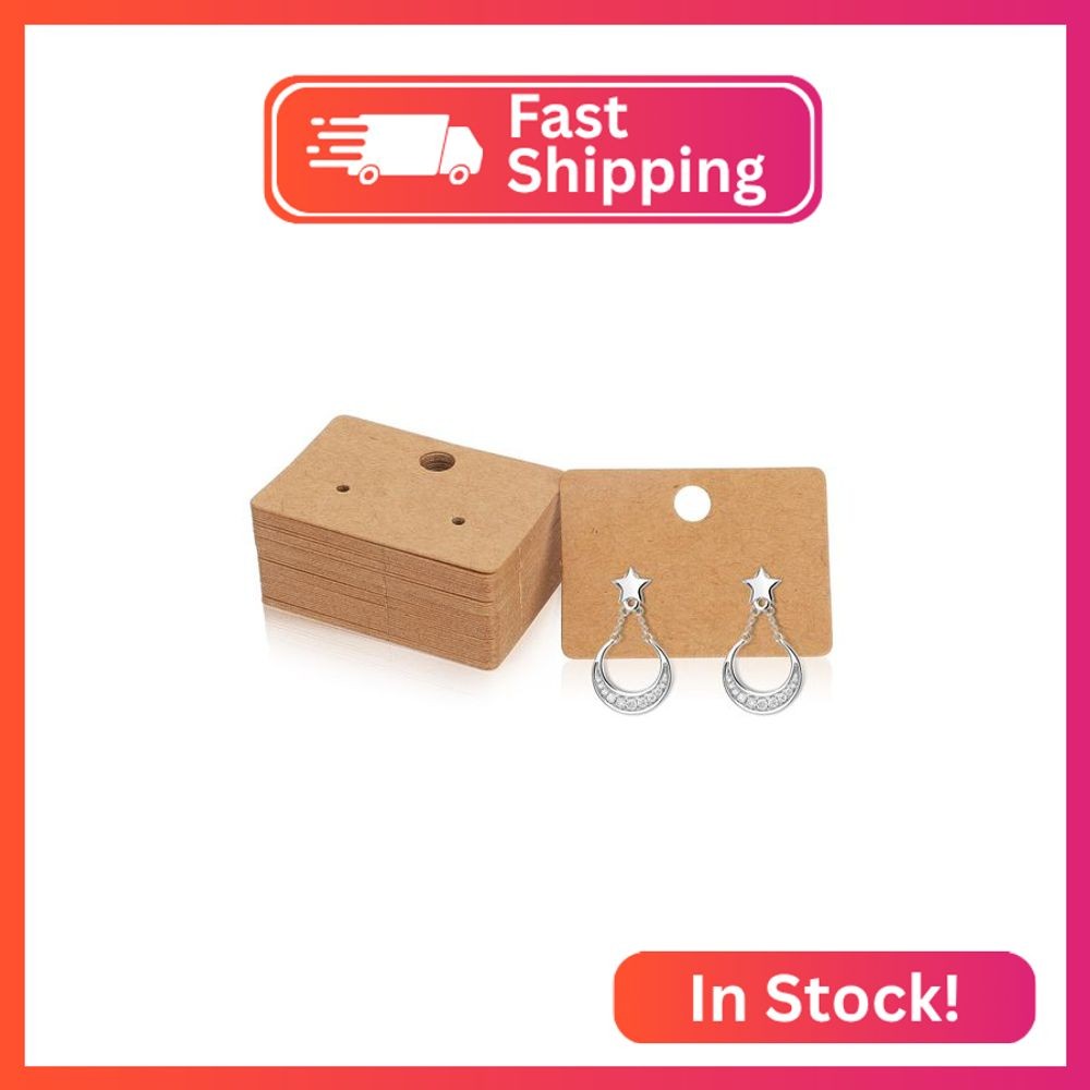 100 Pcs Earring Cards Earring Display Holder Cards Paper Hanging Earrings Tags f