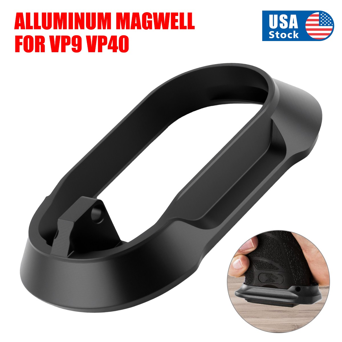 For H&K VP9 VP40 CNC Magwell Flared Speed Reload Funnel Aluminum 7075 Upgrade