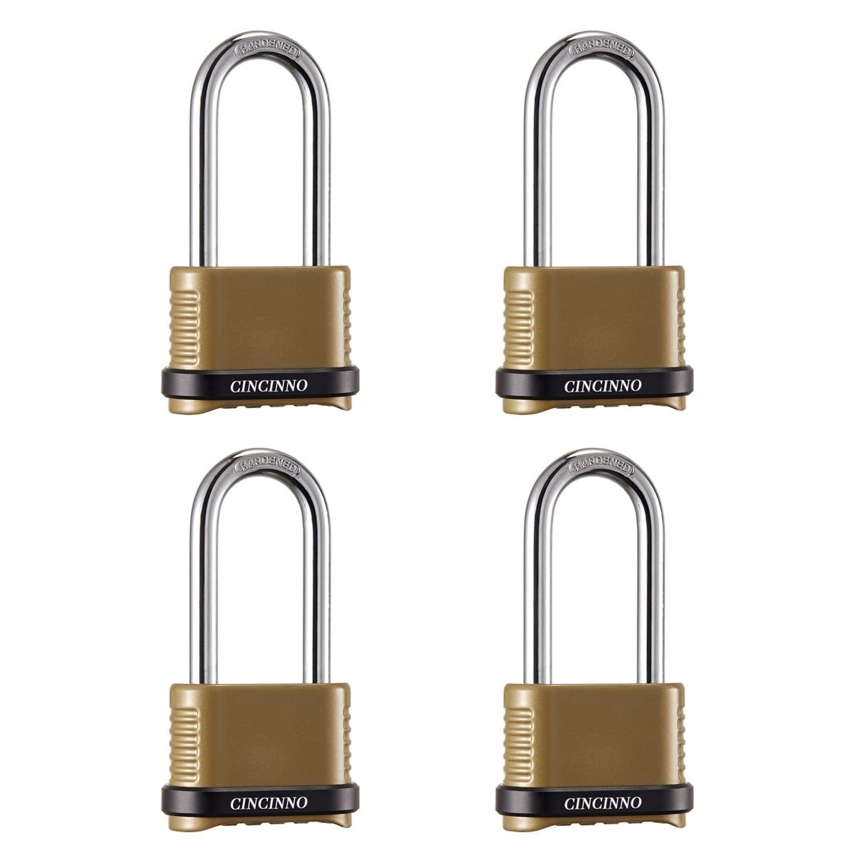 Heavy Duty Weatherproof Combination Lock, 4-Pack Outdoor Combo Lock,Resettable C