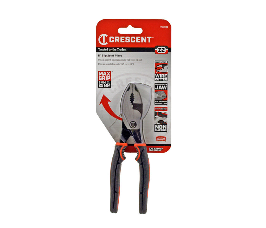 CRESCENT 6" Z2 Slip Joint Pliers Cushion Grip (HTZ26CG)