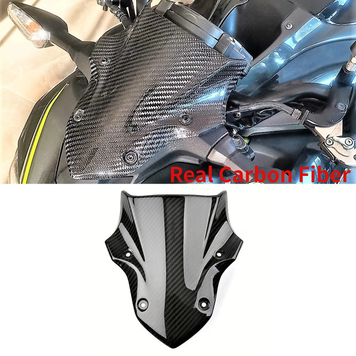 For  Z900 2017 2018 2019 3K Carbon Fiber Windshield Windscreen Deflector