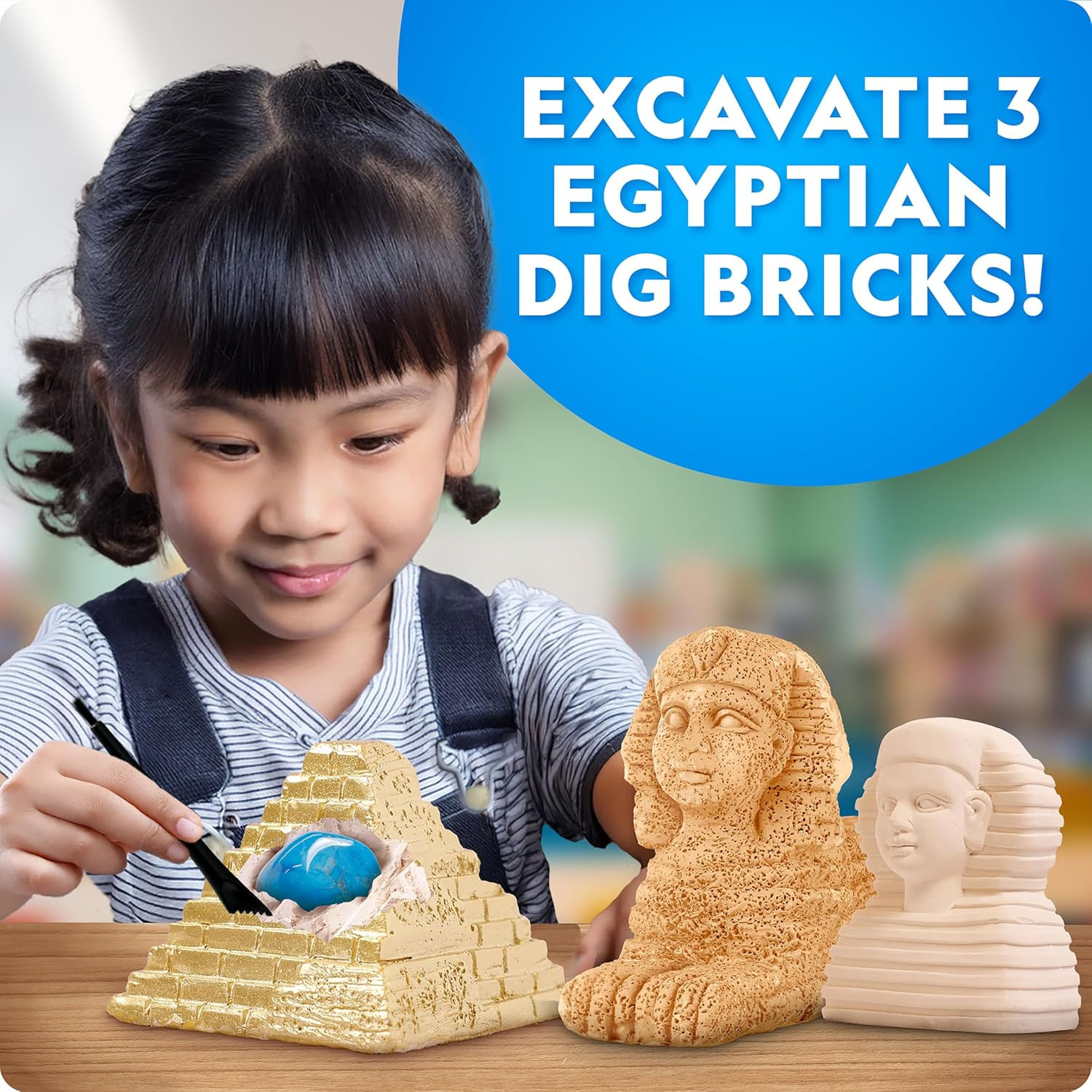 National Geographic Ancient Egypt Dig Kit with Pyramid, Sphinx & Pharaoh-Shaped
