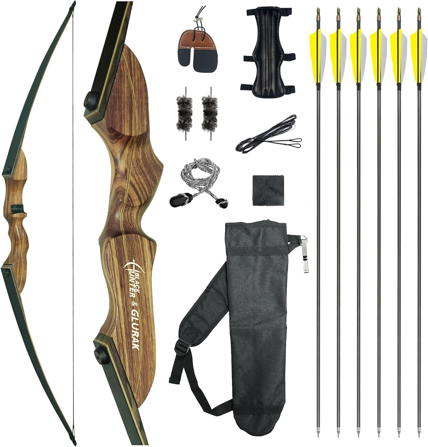 Longbow and Arrow Set,  62'' Traditional Wooden Takedown Longbows Package, Arche