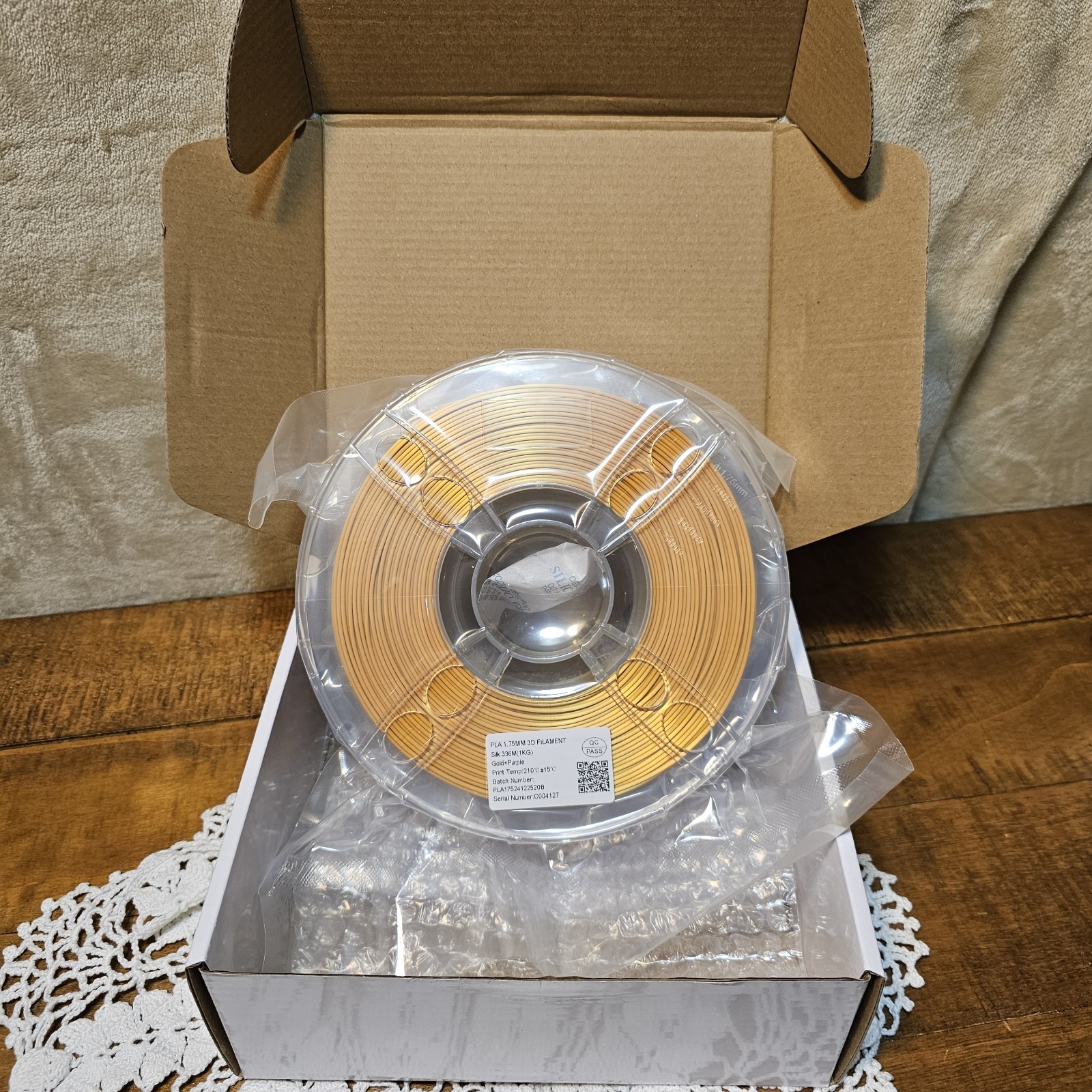 New Sealed CC3D PLA 1.75mm Fast Change Silk Purple and Gold 3D Filament 2.2 lbs