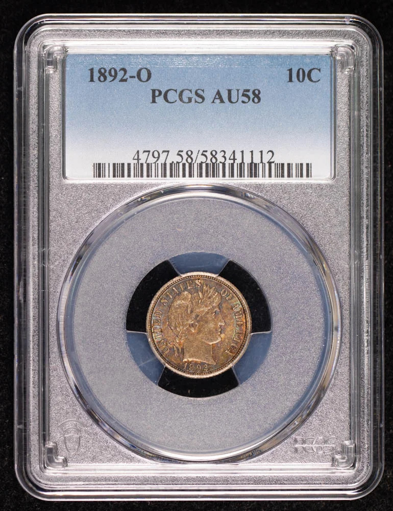 1892 O Dimes Barber or Liberty Head PCGS AU-58