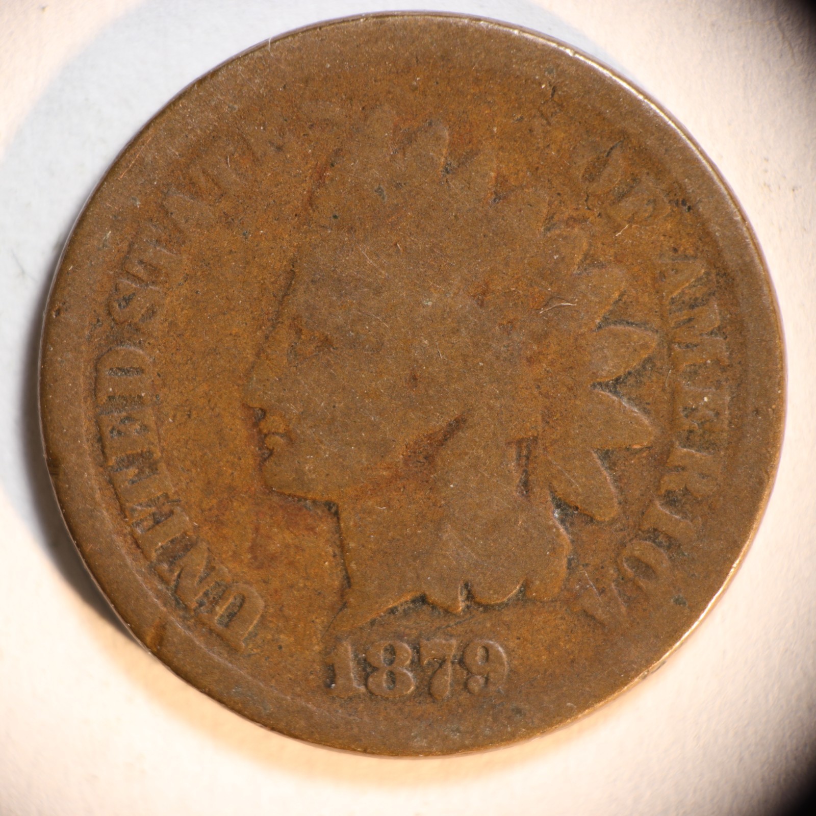 1879 Indian Head Cent 1C Coin, Good, Album Filler!
