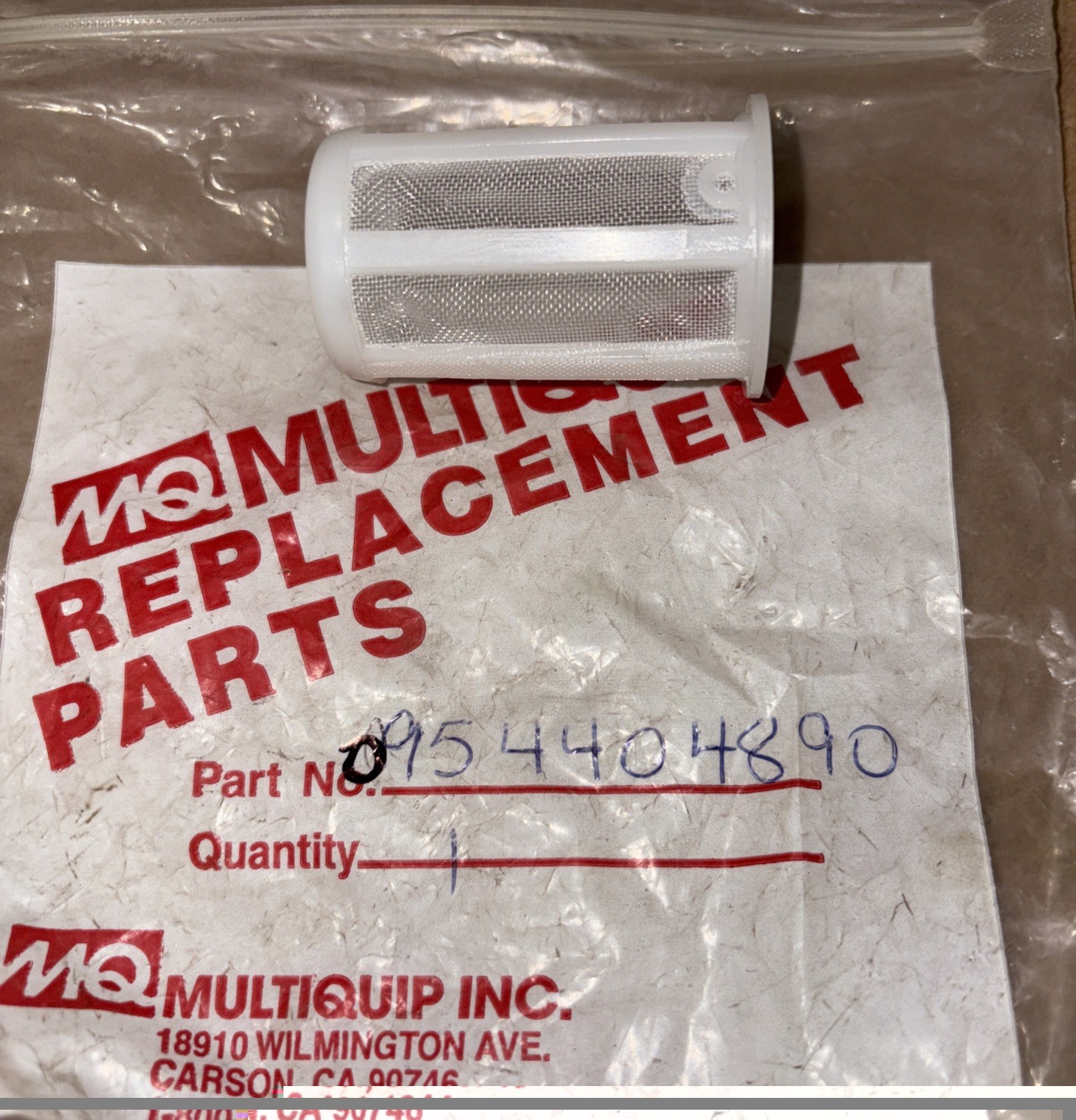 Multiquip 0954404890 Gas Tank Fuel Screen OEM NOS