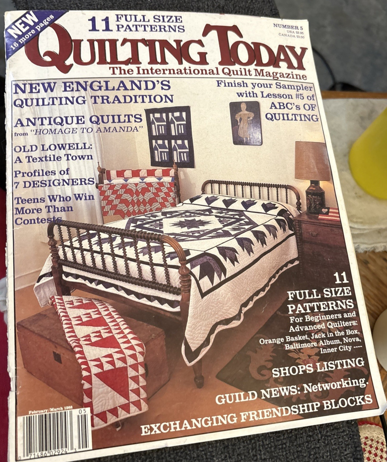 Vtg Rare Quilting Today Quilt Pattern Bk  February/March 1988