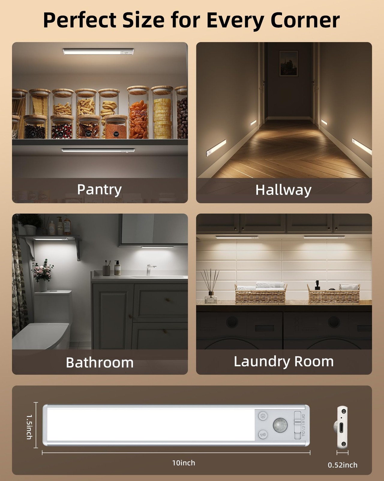 Under Cabinet Lighting 80 Led Motion Sensor Lights Indoor With 3 Color Temps 190