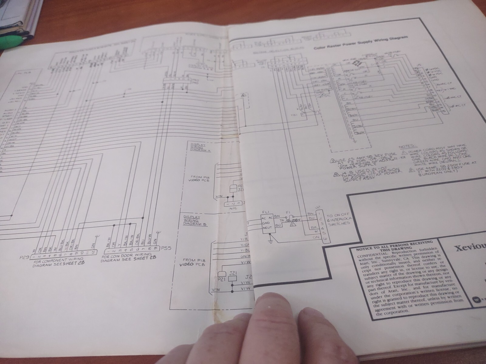 Atari XEVIOUS Schematic Package Supplement Arcade Manual - good used original