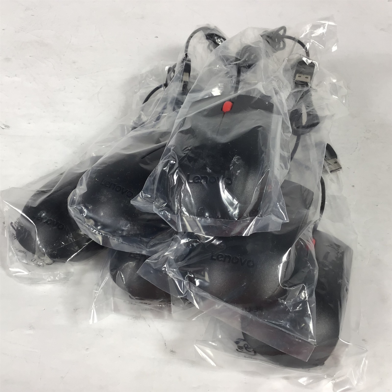 Lot of 10 Lenovo 00PH133 Black Wired USB Mouse 1PSM50L24505 - New