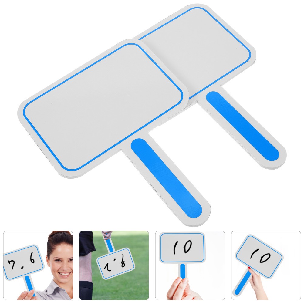 2 Pcs Small Handheld Whiteboard with Handle Dry Erase Score Cardboard Paddle