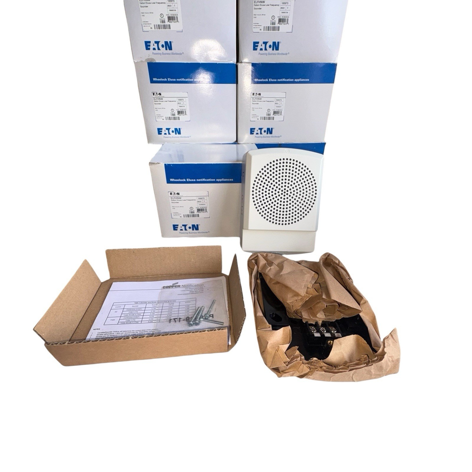 Lot of 7 Eaton Wheelock Eluxa ELFHNW 520Hz Low Frequency Sounder White