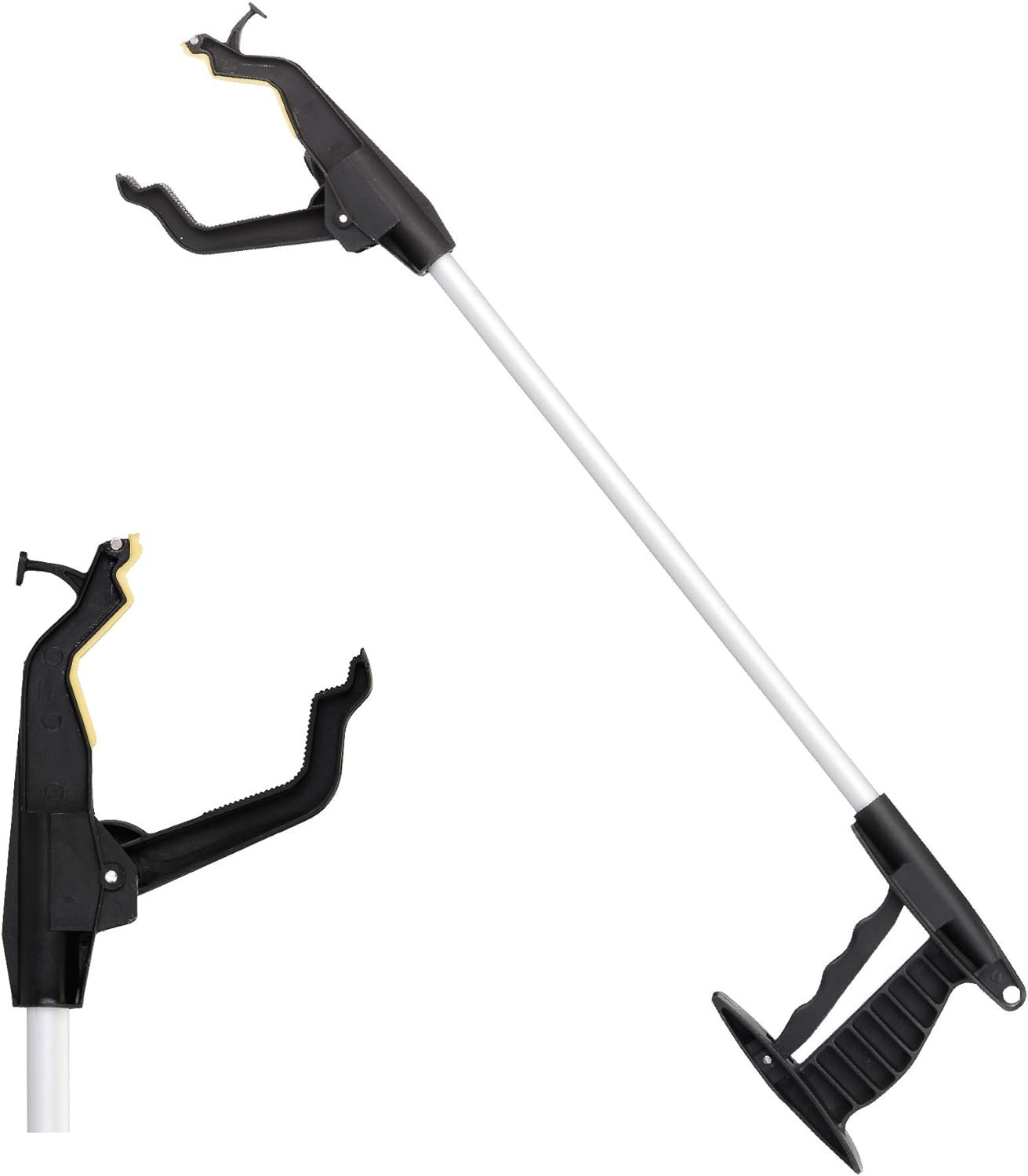 24� Long Reacher, Lightweight Grabber with Wide Gripper, Hook & Magnetic Tip, Ro