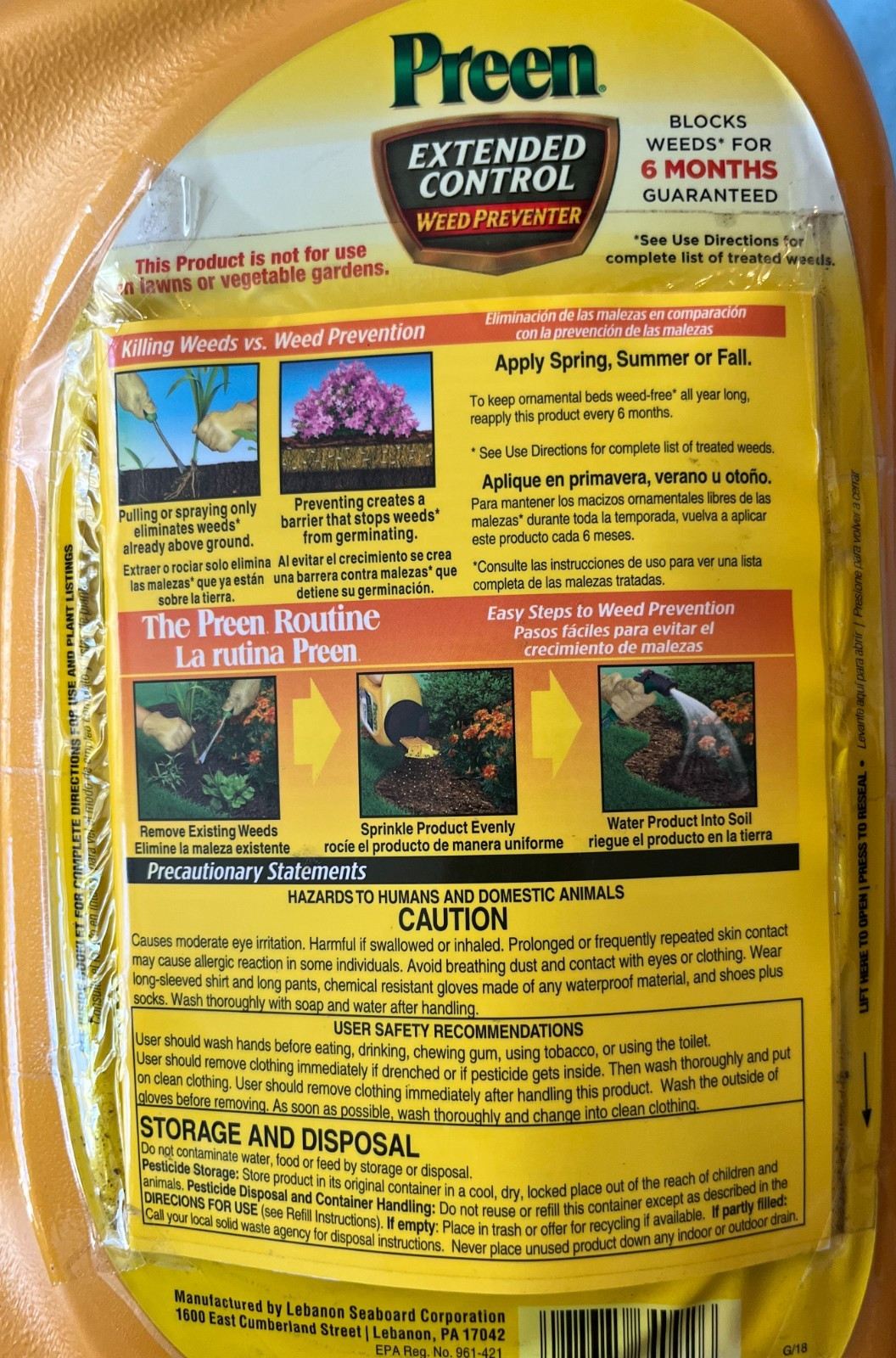Preen Extended Control Weed Preventer - Blocks Weeds for 6 Months - 4.93 Pounds