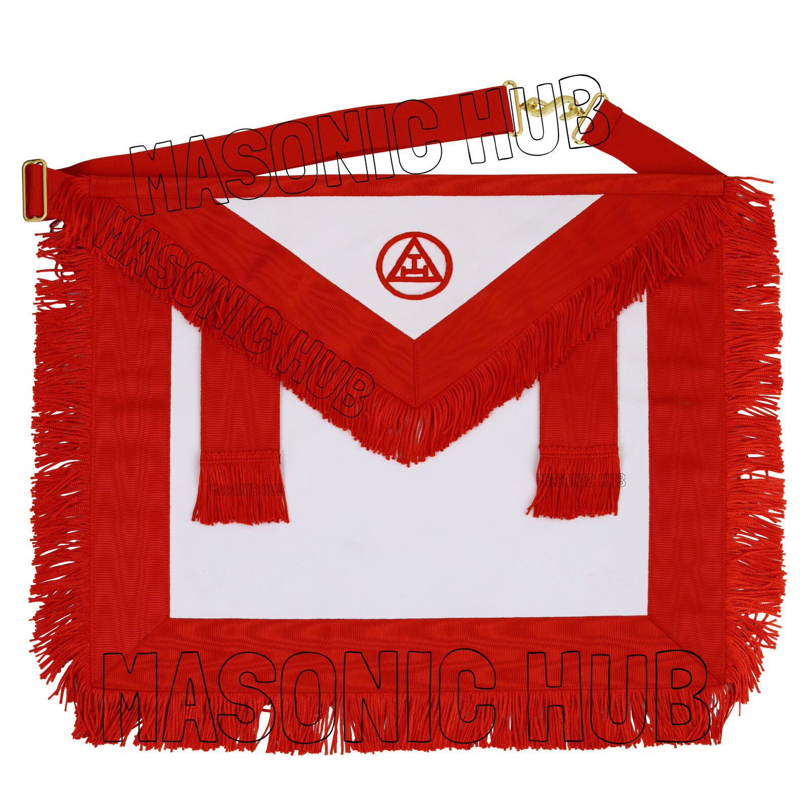 Masonic Royal Arch Member RAM Apron made of Lambskin With Red Fringe