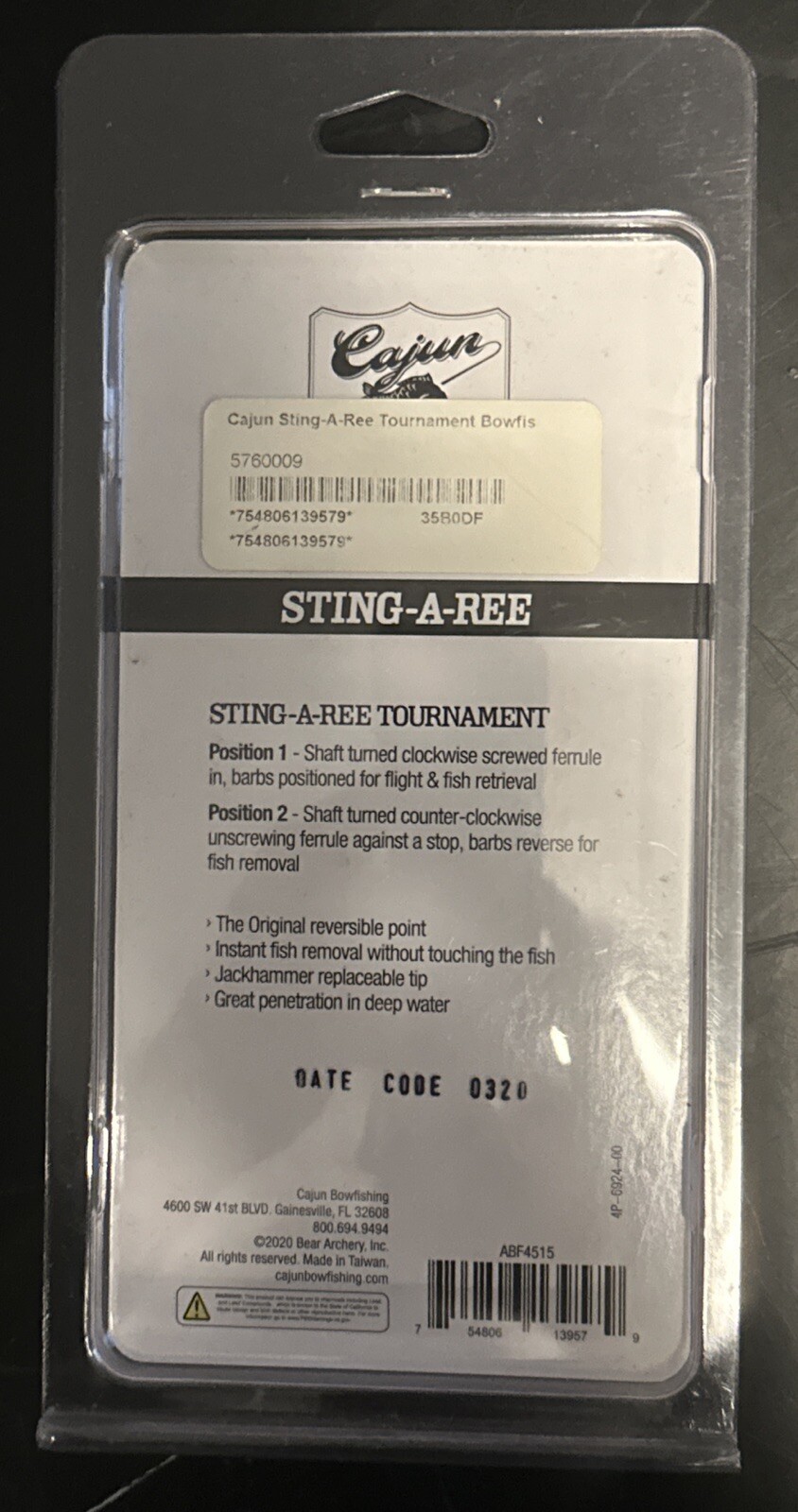 Cajun Archery Sting-A-Ree Point Tournament NWT