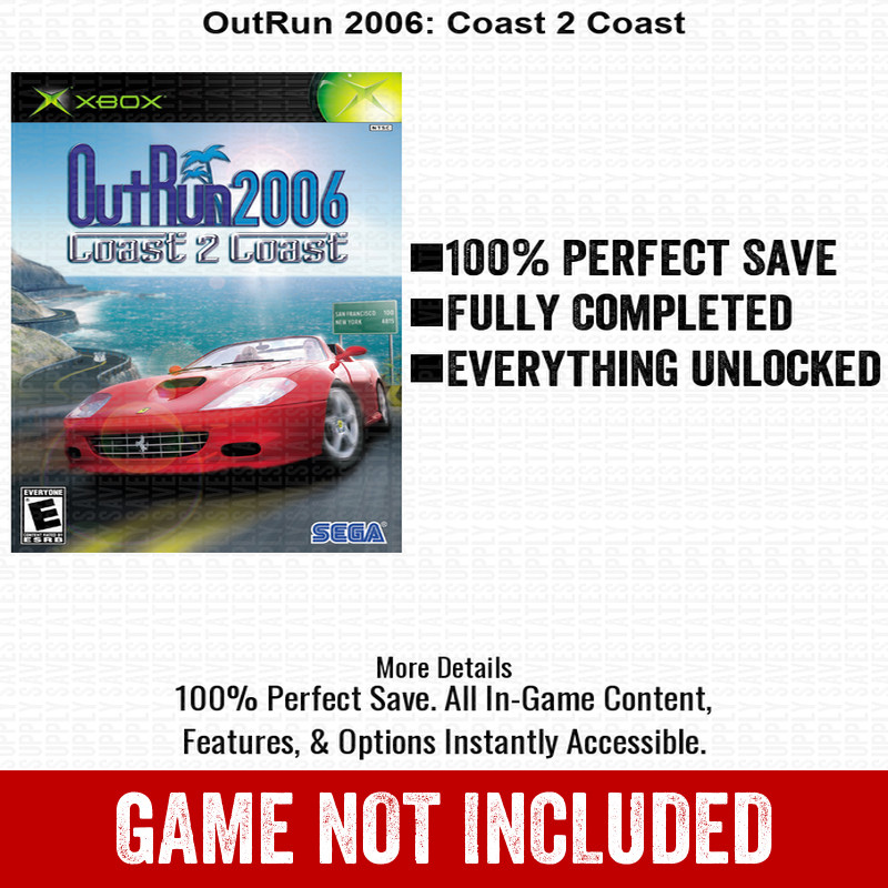 OutRun 2006 Coast 2 Coast 100% Unlocked All Items Xbox USB Save File