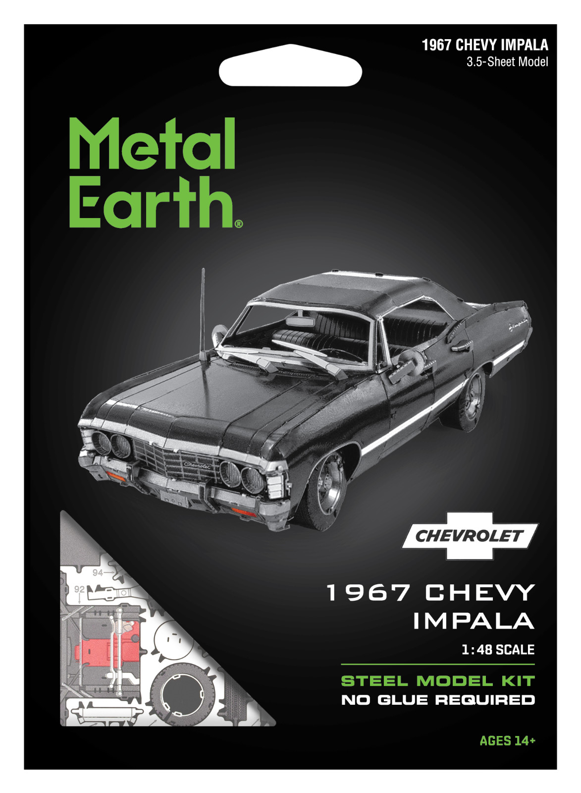 Fascinations Metal Earth GM Chevrolet 1967 CHEVY IMPALA 3D Steel Model Kit 1:48
