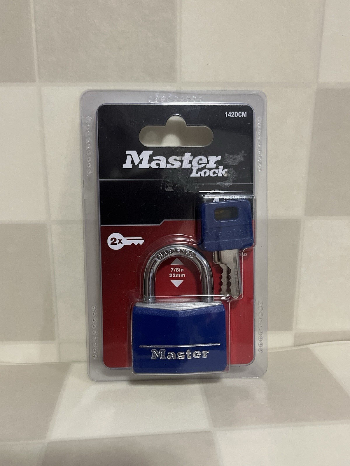 Master Lock 142DCM Blue Vinyl Covered Padlock: Durable Keyed Security NEW