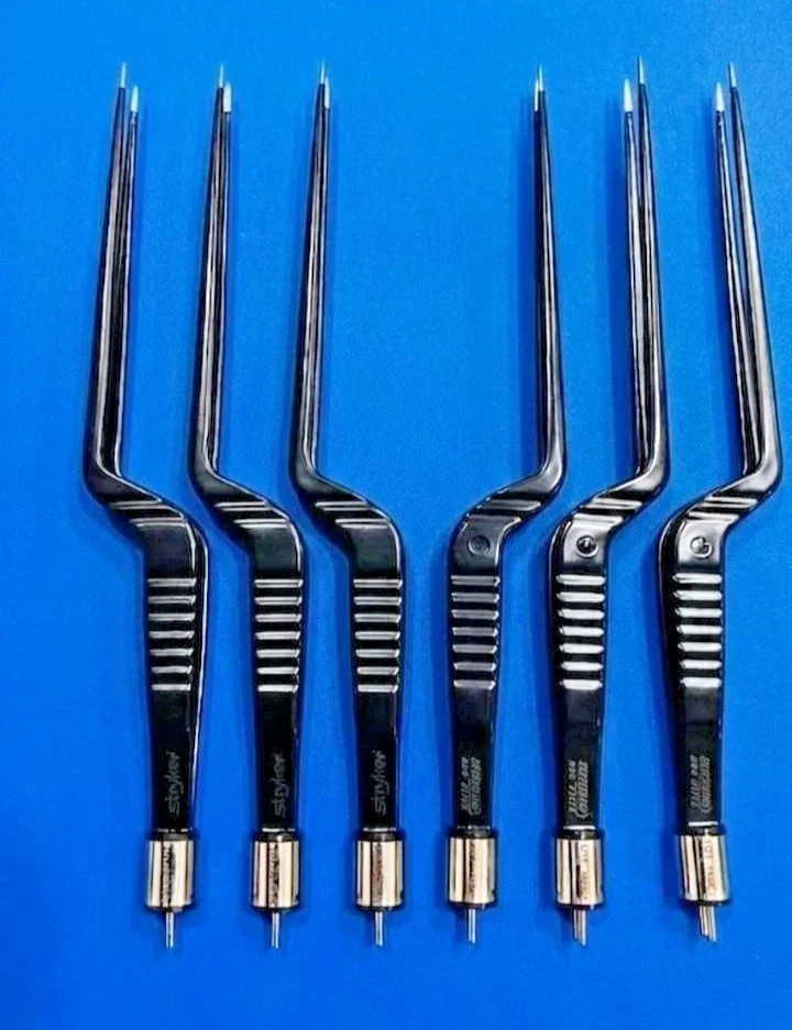 Stryker SilverGlide Non-Stick Bipolar Bayonet Forceps Set Of 6 Pcs 6720-240-007