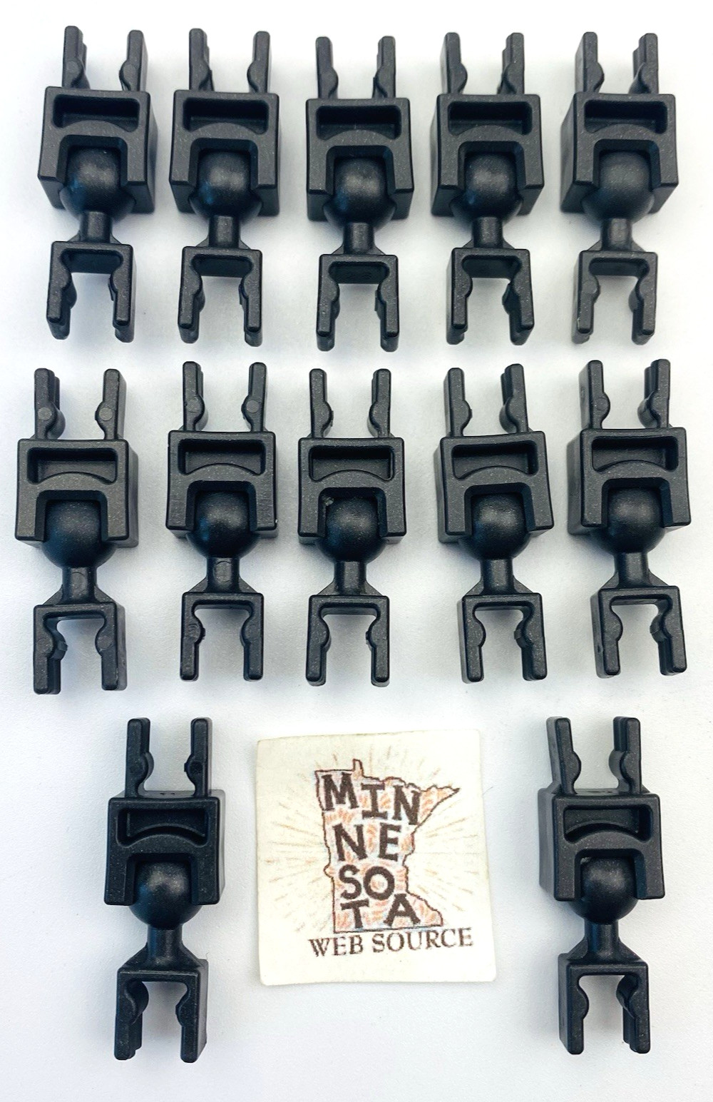 (12) K’NEX Large Dark Gray Ball & Socket Connector Clips – USED OEM – Standard
