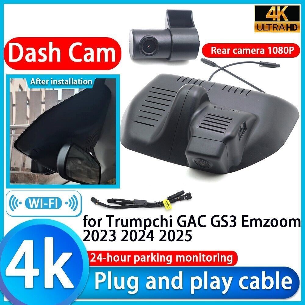 4K UHD 2160P Wifi DVR Dash Cam Camera for Trumpchi GAC GS3 Emzoom 2023 2024 2025