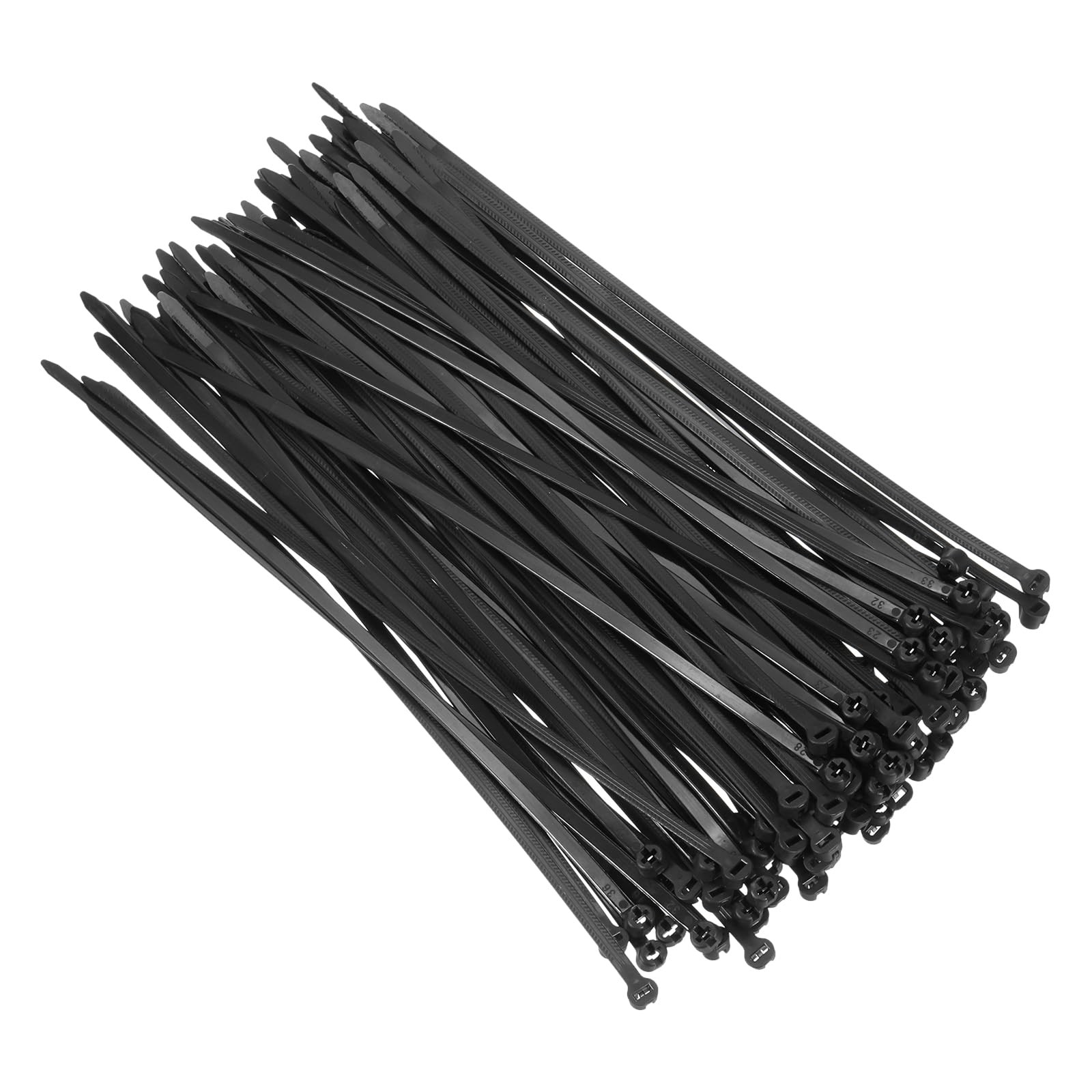 200Pcs Black Zip Ties 10 Inch, Cable Ties with Metal Tooth Stainless Steel Lo...