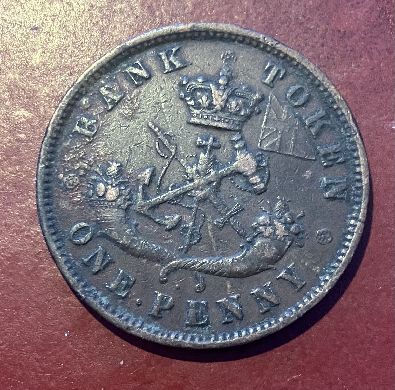 1850 Bank of Upper Canada One Penny Token In Good Condition
