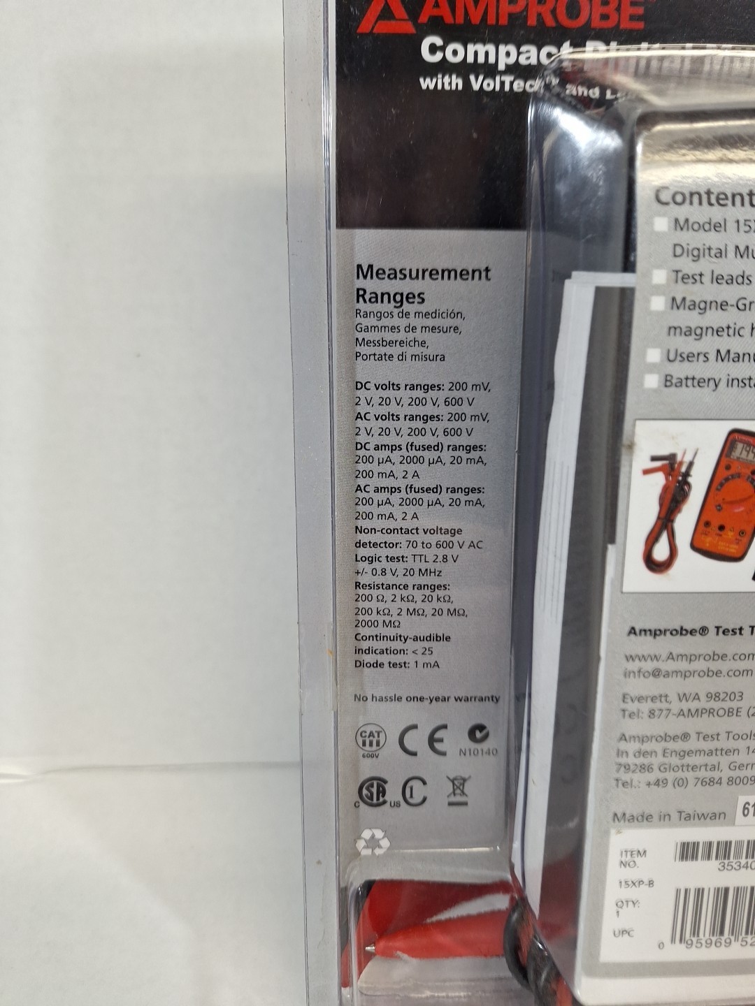 Digital compact Multimeter With Noncontact Voltage Indicator And Logic Tes