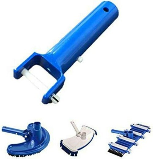 Efficient Pool Vacuum Handle Replacement with V-Clip & Pin - Sturdy Blue Design