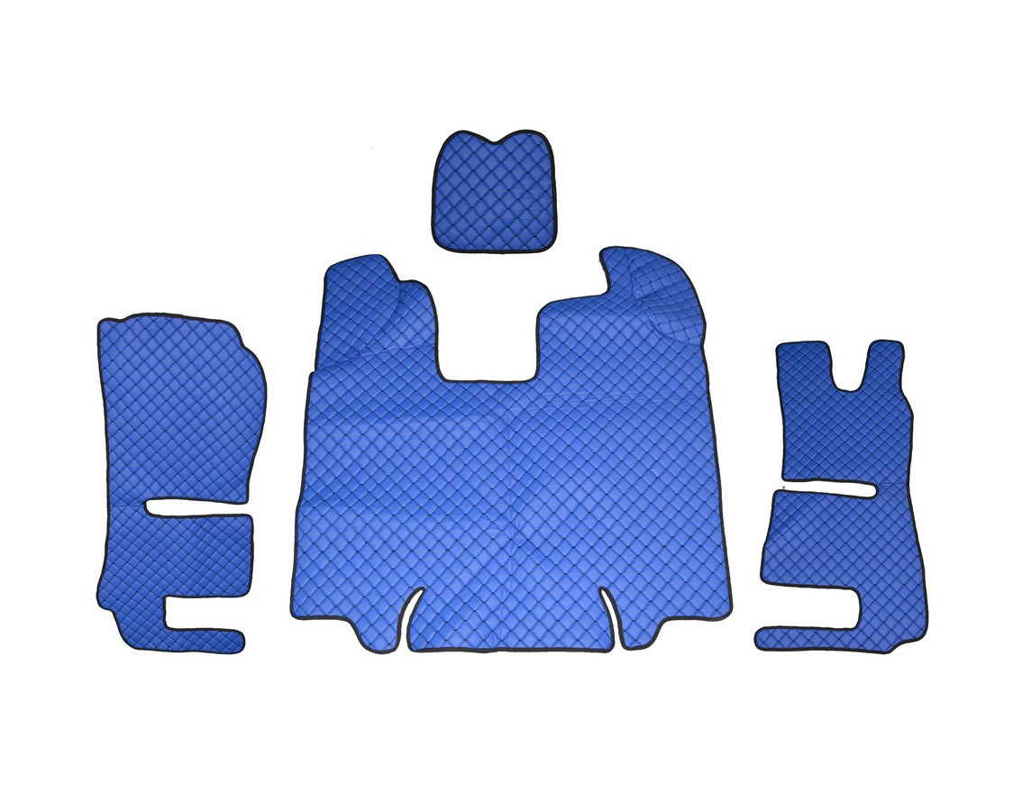 Blue Floor Mats & Engine Cover for Scania R Air Seats 2014-2016 RHD Truck