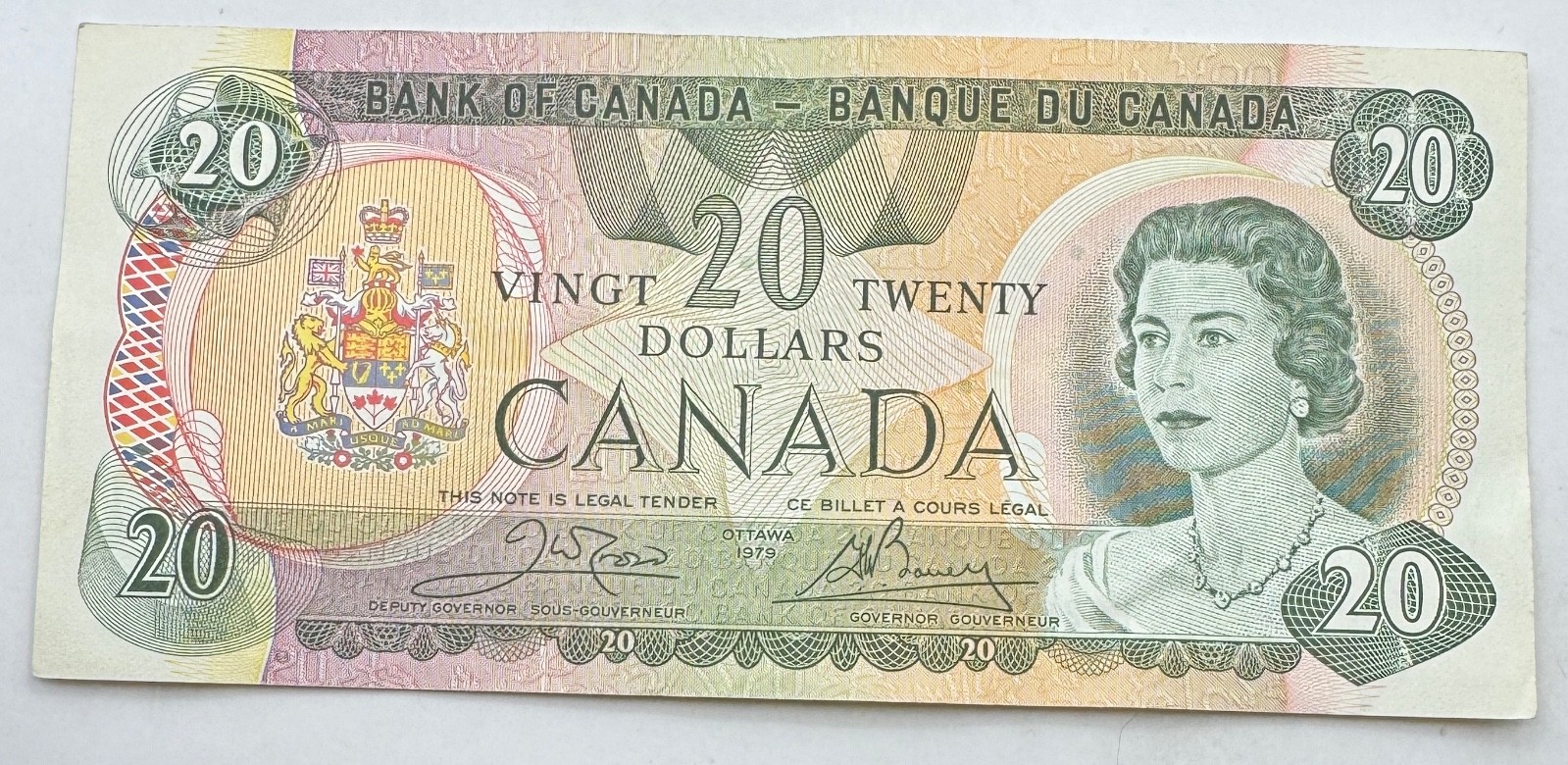 1979 Canada $20 Bill- Twenty Dollar Note- Canadian Foreign Paper Currency