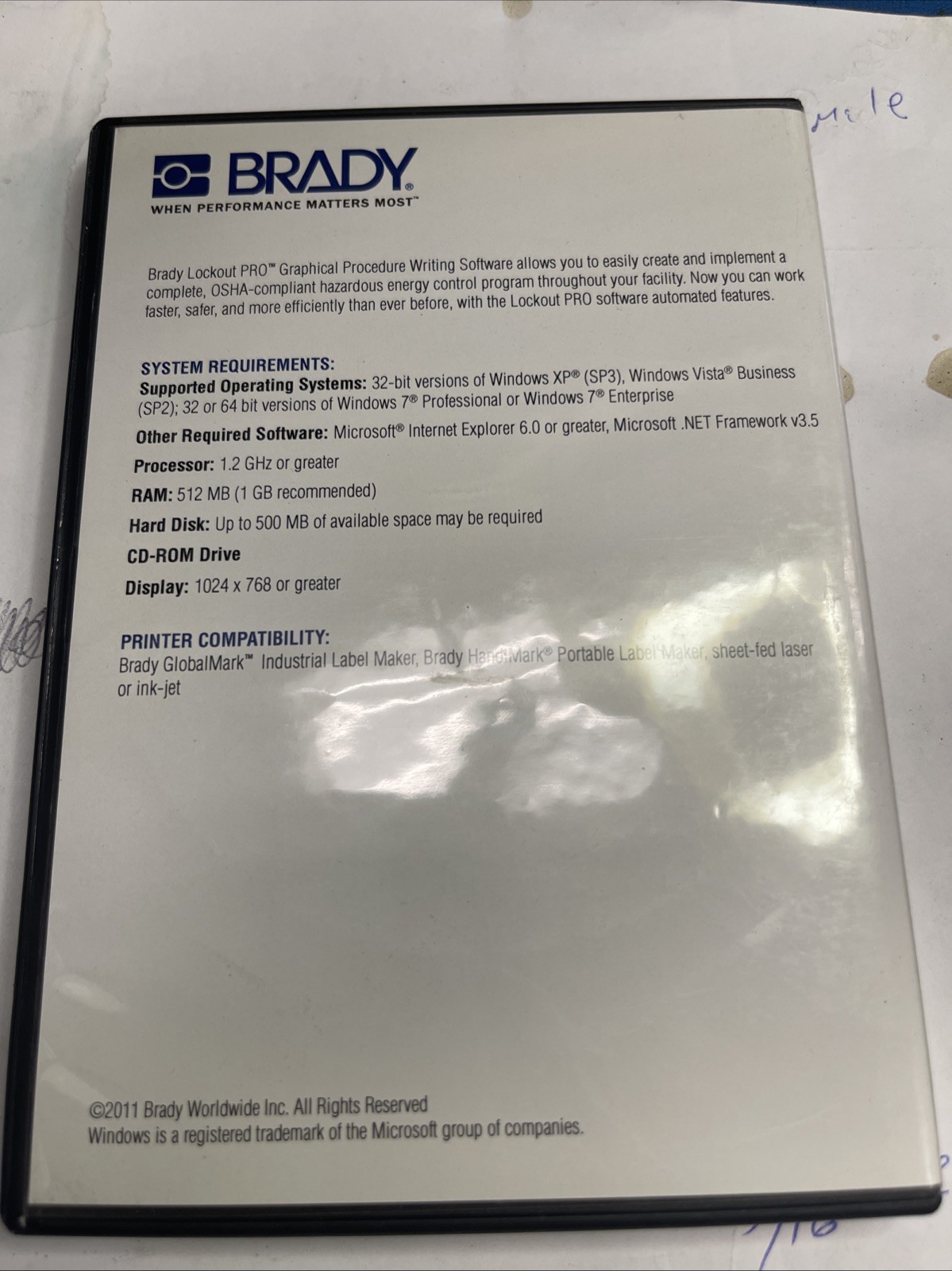 Brady Lockout Pro3.2 Cd