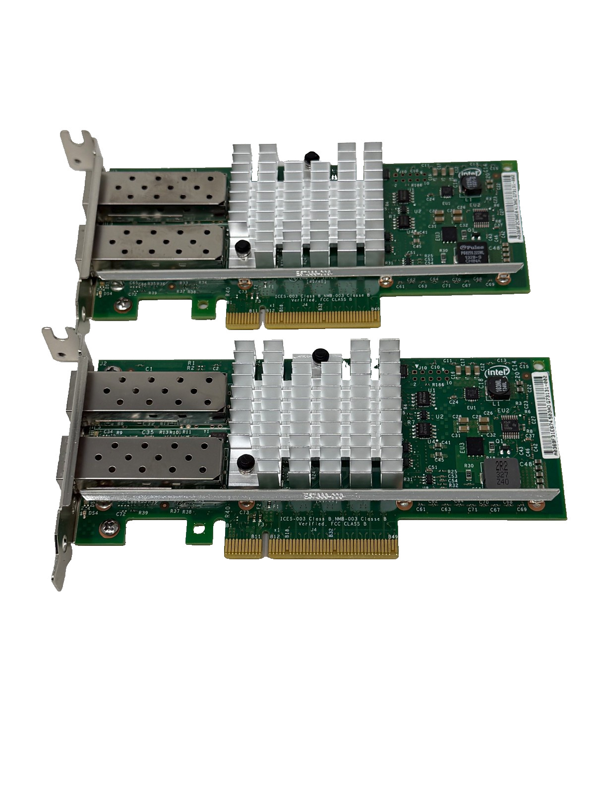 Lot of 2 Dell Intel X520-DA2 Dual Port SFP 10 Gbp/s Network Adapter Card 942V6