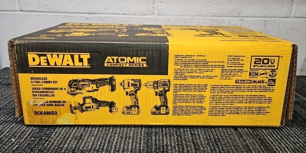 DeWalt Tools DCK486D2 Atomic Compact Series 20V MAX 4-Tool Combo Kit