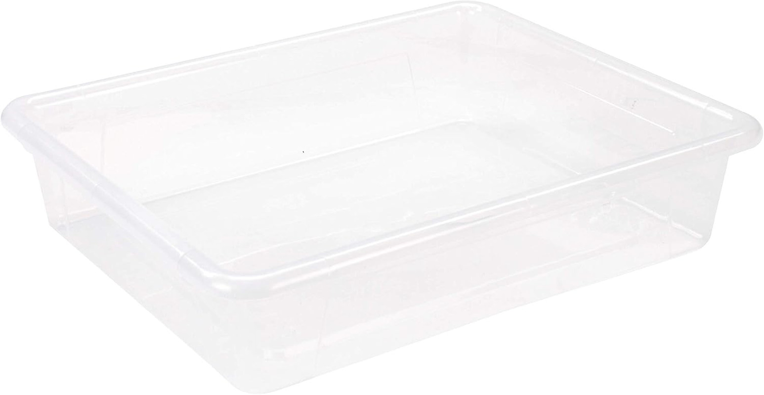 Letter Size Flat Storage Tray – Organizer Bin for Classroom, Office and Home, Cl