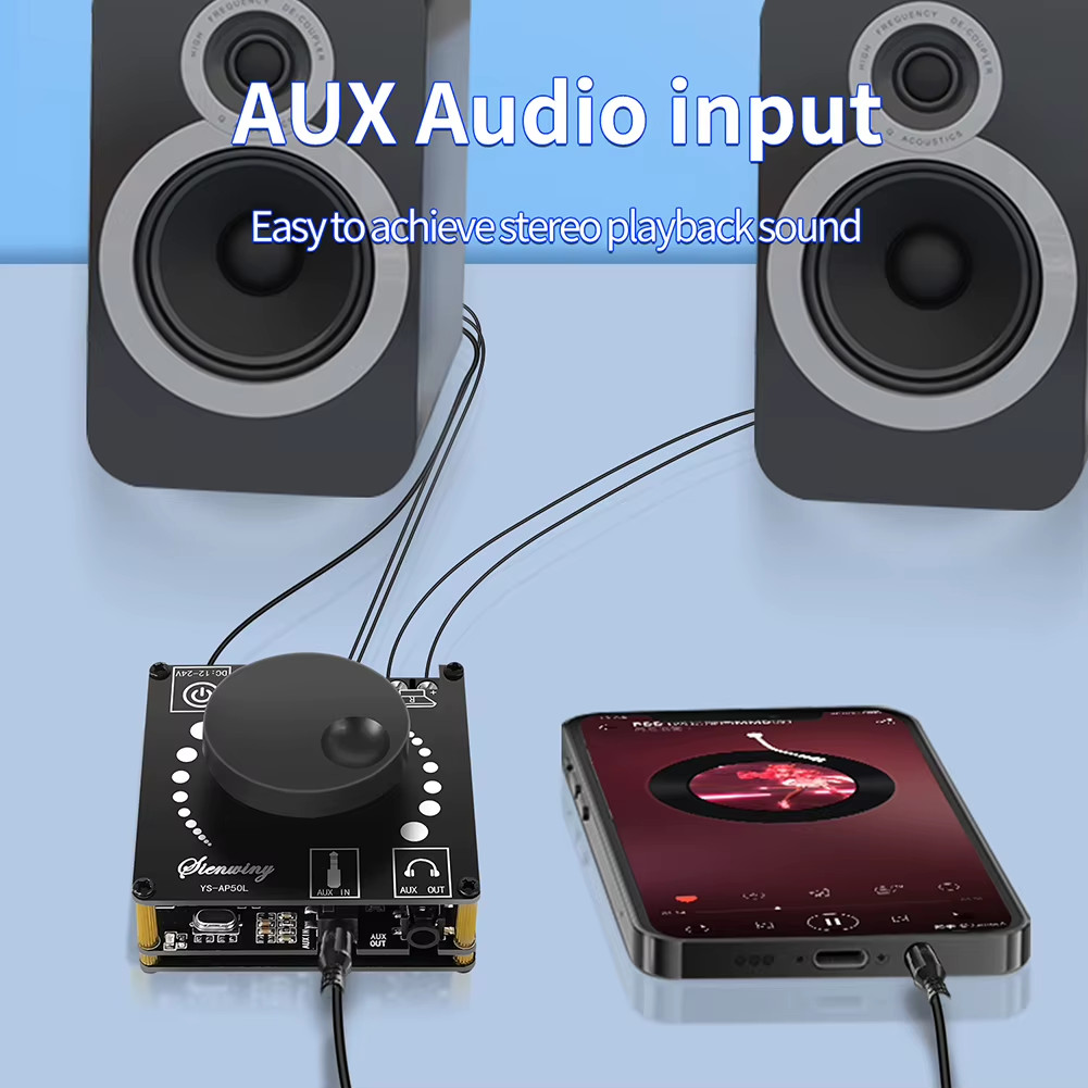 Power Amplifier Board Dual Channel Bluetooth-Compatible 5.1 Stereo AMP Amplific