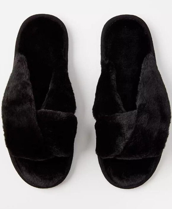 Loft Faux Fur Twist Slippers For Women Great Gift Idea New With Tag Free Shippin